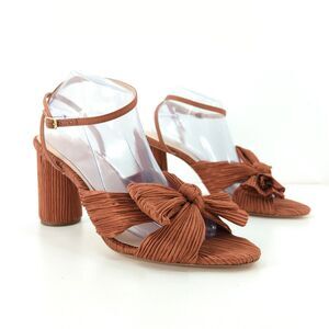 Loeffler Randall Women 12 Camellia Sandal Terracotta Brown Orange Pleated Bow